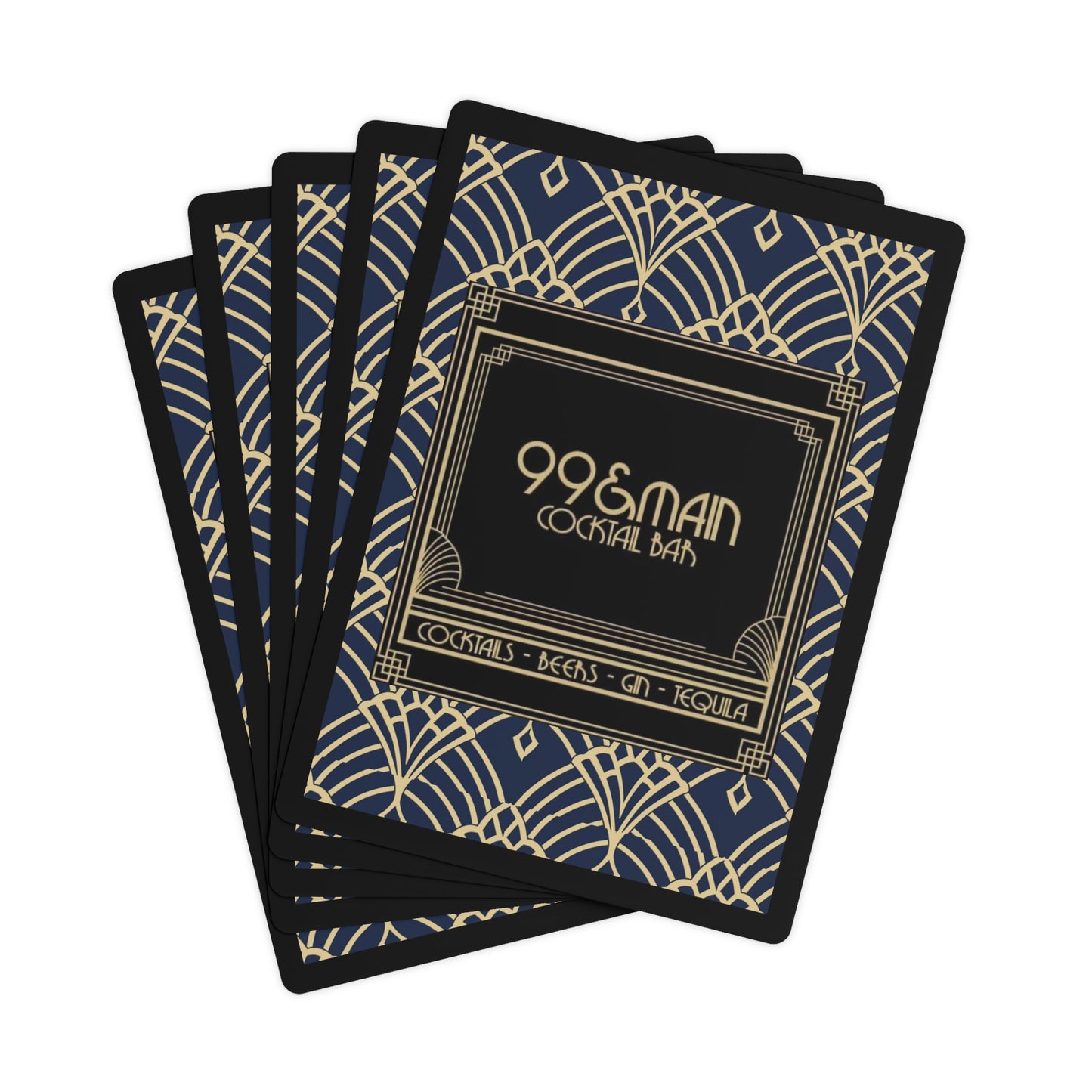 99&Main Cocktail Bar shield logo Poker Cards