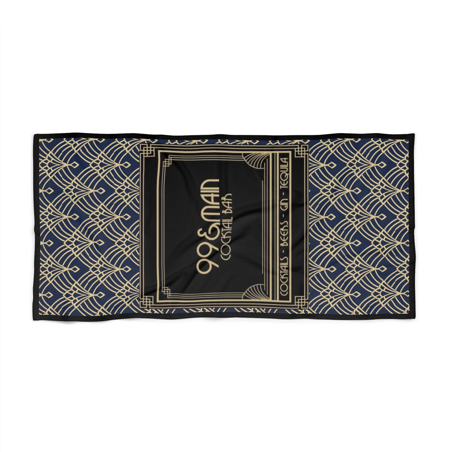 99&Main Cocktail Bar Shield Logo Beach Towel