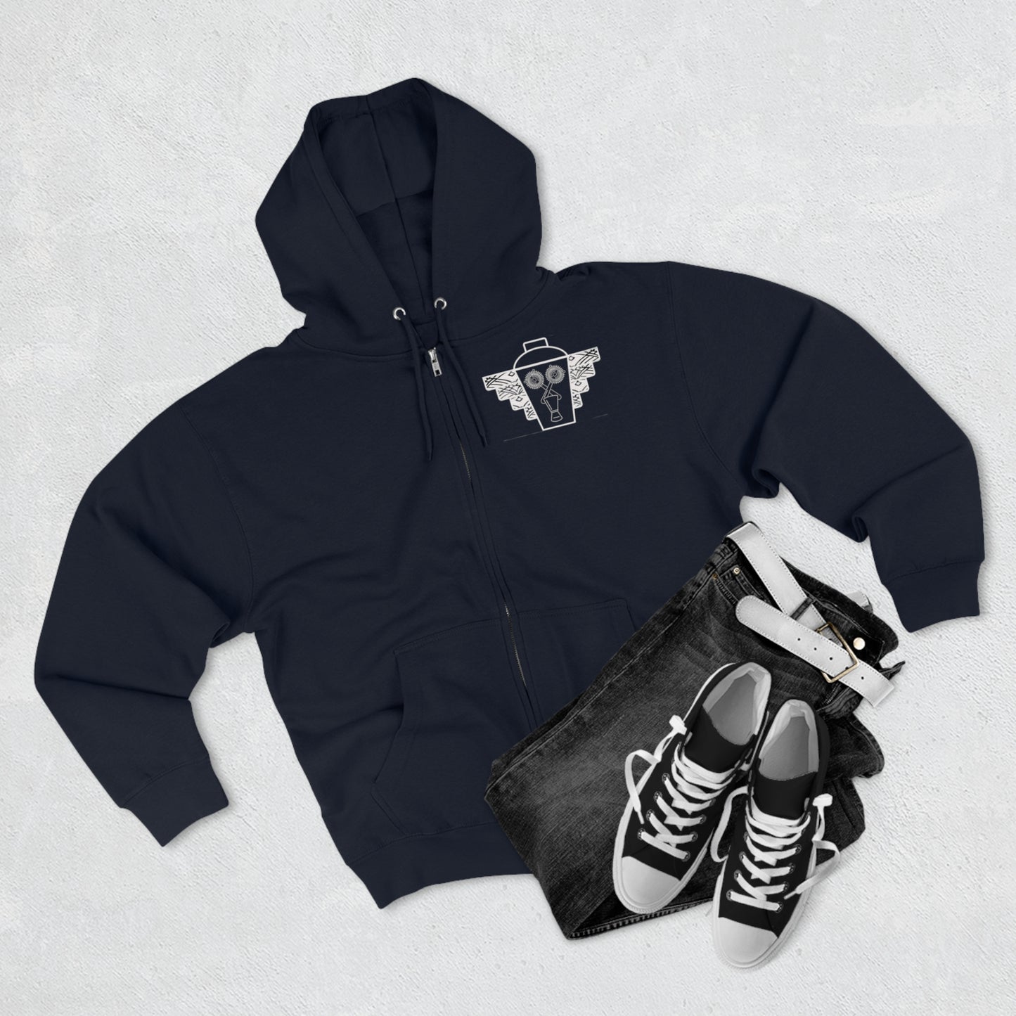 99&Main Cocktail Bar Emblem logo Unisex Zip Hoodie