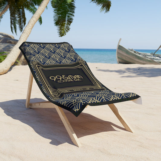 99&Main Cocktail Bar Shield Logo Beach Towel